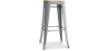 Buy Bistrot Metalix style stool - 76cm  - Metal and Light Wood Light grey 59704 in the Europe