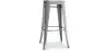 Buy Bistrot Metalix style stool - 76cm  - Metal and Light Wood Light grey 59704 - prices
