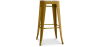 Buy Bistrot Metalix style stool - 76cm  - Metal and Light Wood Gold 59704 with a guarantee