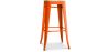 Buy Bistrot Metalix style stool - 76cm  - Metal and Light Wood Orange 59704 in the Europe