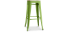 Buy Bistrot Metalix style stool - 76cm  - Metal and Light Wood Light green 59704 - in the EU