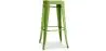 Buy Bistrot Metalix style stool - 76cm  - Metal and Light Wood Light green 59704 in the Europe