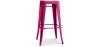 Buy Bistrot Metalix style stool - 76cm  - Metal and Light Wood Fuchsia 59704 - prices