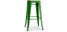 Buy Bistrot Metalix style stool - 76cm  - Metal and Light Wood Green 59704 - prices