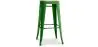 Buy Bistrot Metalix style stool - 76cm  - Metal and Light Wood Green 59704 home delivery
