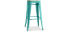 Buy Bistrot Metalix style stool - 76cm  - Metal and Light Wood Pastel green 59704 in the Europe