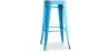 Buy Bistrot Metalix style stool - 76cm  - Metal and Light Wood Turquoise 59704 with a guarantee