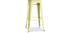 Buy Bistrot Metalix style stool - 76cm  - Metal and Light Wood Pastel yellow 59704 in the Europe