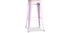 Buy Bistrot Metalix style stool - 76cm  - Metal and Light Wood Pastel pink 59704 - in the EU
