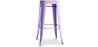 Buy Bistrot Metalix style stool - 76cm  - Metal and Light Wood Pastel Purple 59704 with a guarantee