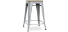 Buy Bistrot Metalix style stool - 61cm - Metal and Light Wood Light grey 59696 at MyFaktory