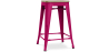 Buy Bistrot Metalix style stool - 61cm - Metal and Light Wood Fuchsia 59696 with a guarantee