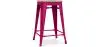 Buy Bistrot Metalix style stool - 61cm - Metal and Light Wood Fuchsia 59696 at MyFaktory