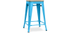 Buy Bistrot Metalix style stool - 61cm - Metal and Light Wood Turquoise 59696 - prices