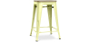 Buy Bistrot Metalix style stool - 61cm - Metal and Light Wood Pastel yellow 59696 home delivery