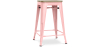 Buy Bistrot Metalix style stool - 61cm - Metal and Light Wood Pastel orange 59696 at MyFaktory