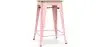 Buy Bistrot Metalix style stool - 61cm - Metal and Light Wood Pastel orange 59696 with a guarantee