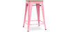 Buy Bistrot Metalix style stool - 61cm - Metal and Light Wood Pink 59696 - prices