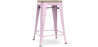 Buy Bistrot Metalix style stool - 61cm - Metal and Light Wood Pastel pink 59696 - in the EU