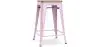 Buy Bistrot Metalix style stool - 61cm - Metal and Light Wood Pastel pink 59696 in the Europe