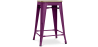 Buy Bistrot Metalix style stool - 61cm - Metal and Light Wood Purple 59696 with a guarantee