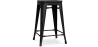 Buy Bistrot Metalix style stool - 61cm - Metal and dark wood Black 59695 - in the EU