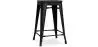 Buy Bistrot Metalix style stool - 61cm - Metal and dark wood Black 59695 - in the EU