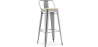 Buy Bistrot Metalix style bar stool with small backrest - 76 cm - Metal and Light Wood Steel 59694 - in the EU