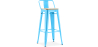 Buy Bistrot Metalix style bar stool with small backrest - 76 cm - Metal and Light Wood Turquoise 59694 in the Europe