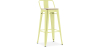 Buy Bistrot Metalix style bar stool with small backrest - 76 cm - Metal and Light Wood Pastel yellow 59694 at MyFaktory