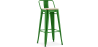Buy Bistrot Metalix style bar stool with small backrest - 76 cm - Metal and Light Wood Green 59694 at MyFaktory