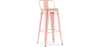 Buy Bistrot Metalix style bar stool with small backrest - 76 cm - Metal and Light Wood Pastel orange 59694 in the Europe
