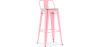 Buy Bistrot Metalix style bar stool with small backrest - 76 cm - Metal and Light Wood Pink 59694 home delivery