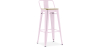 Buy Bistrot Metalix style bar stool with small backrest - 76 cm - Metal and Light Wood Pastel pink 59694 with a guarantee