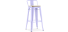 Buy Bistrot Metalix style bar stool with small backrest - 76 cm - Metal and Light Wood Lavander 59694 - in the EU