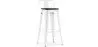 Buy Bistrot Metalix style bar stool with small backrest - Metal and dark wood - 76 cm White 59693 - in the EU