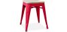 Buy Bistrot Metalix style stool - Metal and Light Wood  - 45cm Red 59692 - in the EU