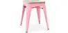 Buy Bistrot Metalix style stool - Metal and Light Wood  - 45cm Pink 59692 - in the EU
