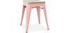 Buy Bistrot Metalix style stool - Metal and Light Wood  - 45cm Pastel orange 59692 with a guarantee