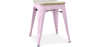 Buy Bistrot Metalix style stool - Metal and Light Wood  - 45cm Pastel pink 59692 at MyFaktory