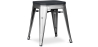 Buy Bistrot Metalix style stool - 46cm - Metal and dark wood Steel 59691 - in the EU
