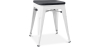 Buy Bistrot Metalix style stool - 46cm - Metal and dark wood White 59691 at MyFaktory