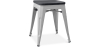 Buy Bistrot Metalix style stool - 46cm - Metal and dark wood Light grey 59691 in the Europe