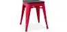 Buy Bistrot Metalix style stool - 46cm - Metal and dark wood Red 59691 - in the EU