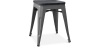 Buy Bistrot Metalix style stool - 46cm - Metal and dark wood Dark grey 59691 home delivery