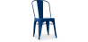 Buy Bistrot Metalix style chair square Seat - New edition - Metal Dark blue 59687 with a guarantee