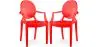 Buy Pack of 2 Transparent Dining Chair - Armrest Design - Louis King Red 58735 home delivery