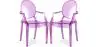 Buy Pack of 2 Transparent Dining Chair - Armrest Design - Louis King Purple transparent 58735 with a guarantee