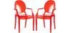 Buy Pack of 2 Transparent Dining Chair - Armrest Design - Louis King Red transparent 58735 - prices