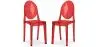 Buy Pack of 2 Transparent Dining Chairs - Victoire  Red transparent 58734 - in the EU